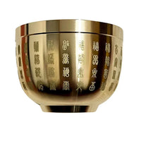 Gold Feng Shui Hundred Blessings Bowl Fine Workmanship Meaningful Gifts Copper Materials Exquisite