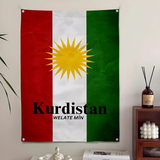 Kurdistan FLAG Pattern Clear HD Flag Home&Garden Outdoor Microfiber Printed Decoration Background Art Banner