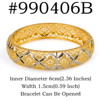 Anniyo 6CM/2.36 Inch Dubai Bangle for Women Girls Wedding Party Ethiopian Bracelet African Arab Jewelry @990006