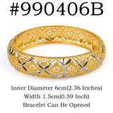 Anniyo 6CM/2.36 Inch Dubai Bangle for Women Girls Wedding Party Ethiopian Bracelet African Arab Jewelry @990006