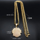 2024 new fashion everything with Brazilian Madonna necklace male pendant pendant stainless steel hip hop men's sweater chain jew