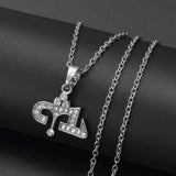 Anniyo Ashur Pendant Necklaces With Rhineston for Women Girls Lama,Lamma,Lamassu is an Assyrian Protective Deity Jewelry #350306