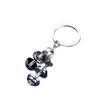New Mini Metal Dumbbell Keychain For Man Double Dumbbell Gym Mobile Backpack Hanging Accessories Keychain Party Gift