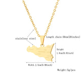 2024 new fashion stainless steel Sicily map and city pendant necklace temperament all collars chain birthday anniversary small g