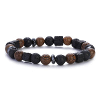 New Classic Natural Wood Beads Bracelets For Women Meditation Prayer Sliver Om Pendant Bracelet Men Wooden Yoga Jewelry