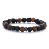 New Classic Natural Wood Beads Bracelets For Women Meditation Prayer Sliver Om Pendant Bracelet Men Wooden Yoga Jewelry