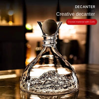 Lead-Free Crystal Wine Decanter  Iceberg Design Aerator Optional Wooden Stopper Home Bar Accessory Barware and homemade items