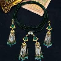 New Chinese tassel pearl earrings medieval national wind totem court necklace set
