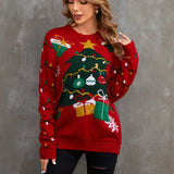 2025New Sweater Christmas Gift Sweater European and American Autumn and Winter Lazy Style Pullover Knitted Sweater
