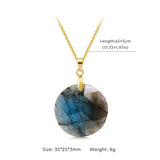 Fashion Natural Labradorite Necklace Pendant Triangle Round Teardrop and Other Ladies Friendship Mother Gift Necklace Jewelry