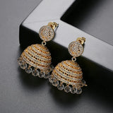 Gypsy Jewelry Retro Ethnic Indian Jhumka Crystal Small Bells Beads Drop Tassel Earrings Women Bohemian Statement Jhumki Tribal