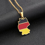2024 new fashion stainless just Germany map map pendant necklace temperament everything collarbone chain birthday anniversary gi