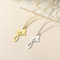 2024 New fashion Mom and Two Kids pendant necklace temperament everything with stainless steel collarbone chain accessories acce