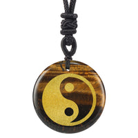 Chinese FengShui Amulet Crystal Quartz Tai Chi Yin Yang Fish Symbol Necklaces Taoist Reiki Energy Exorcism Pendants Jewelry