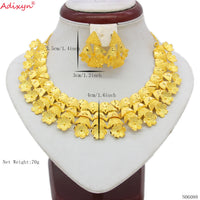 Adixyn TWO DESIGH India Necklace Earrings Set Jewelry Women Girls Gold Color Romantic Arab/Ethiopian/African Gifts N06229