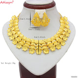 Adixyn TWO DESIGH India Necklace Earrings Set Jewelry Women Girls Gold Color Romantic Arab/Ethiopian/African Gifts N06229