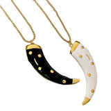 Double-sided horn pendant necklace
