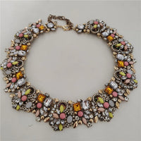 2025 New Fashion Crystal Rhinestones Large Collar Choker Necklace Earrings Women Jewelry Sets Indian Statement Wedding Necklace