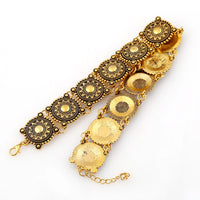 Vintage Alloy Carved Sun Pattern Choker Necklace for Women Traditional Boho Ethnic Round Collar Necklaces Statement Jewelry Gift