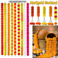 5-50 PCS Marigold Garland Wedding Diwali Decoration Day of the Dead Faux Garlands Wedding Garlands Indian Decor for Prayer Fest