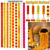 5-50 PCS Marigold Garland Wedding Diwali Decoration Day of the Dead Faux Garlands Wedding Garlands Indian Decor for Prayer Fest