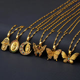 Anniyo Butterfly Mary Guadalupe Cross Butterfly Hamsa Charms Pendand Necklaces Wedding Party African Hawaiian Jewelry @@100040