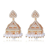 Gypsy Jewelry Retro Ethnic Indian Jhumka Crystal Small Bells Beads Drop Tassel Earrings Women Bohemian Statement Jhumki Tribal