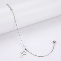 Lucktune Egypt Ankh Cross Anklets Key of Life Anklet Bracelet Stainless Steel Sandals Foot Chain Beach Jewelry for Women Gift