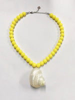 Baroque imitation pearl clavicle chain summer women vacation fashion handmade natural conch necklace adult jewelry accessories