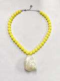 Baroque imitation pearl clavicle chain summer women vacation fashion handmade natural conch necklace adult jewelry accessories