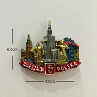 Poland 3D Fridge Magnets Tourism Souvenir Resin Refrigerator Magnets Sticker Collection Handicraft Gift Home Decoration Articles