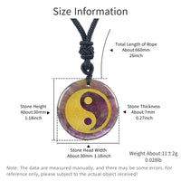 Chinese FengShui Amulet Crystal Quartz Tai Chi Yin Yang Fish Symbol Necklaces Taoist Reiki Energy Exorcism Pendants Jewelry
