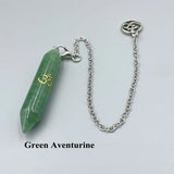 Natural Gem Stone Pendant Crystal Pendulum for Divination Answer Reiki OM Charms Fluorite Amethysts Clear Quartz Pendulos x228