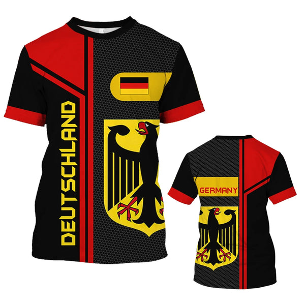 Germany Flag Shirt Men's T-shirt German Casual Clothing O-Neck Everyday Sweatshirt Breathable Short Sleeve Tops Male Cheap Tees
