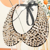 Pearl Beaded Lace Trim Collar Ribbons Women Necklace Wedding Jewelry for Clothes Dress  Beads Crystal Collar Wedding Jewelry
