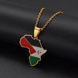 Anniyo 3CM Western Sahara Pendant Necklaces for Women Girls Jewelry charms Map @350121