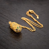 9999 24K real gold flowers blooming see the Buddha Gawu box necklace pendant Amitabha Buddha Guanyin gold jewelry men and women