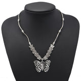 Ethnic Antique Silver Color Moon Choker Necklaces for Women Boho Turquoise Necklace Girls Party Jewelry Gifts