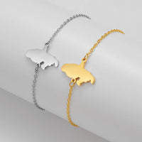 Anniyo 18CM/16CM France Martinique Map Bracelet for Women Stainless Steel Jewelry Foot-Chain @321021