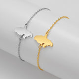 Anniyo 18CM/16CM France Martinique Map Bracelet for Women Stainless Steel Jewelry Foot-Chain @321021