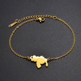 Anniyo 18CM + 4CM Venezuela Map Bracelet for Women Stainless Steel Jewelry Bangle @315821