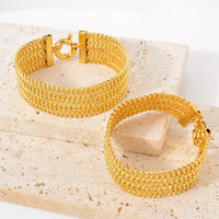 Dubai Copper Link Chain Bracelets for Unisex 18K Gold Plated Wristband Miami Curb Punk Classic Hand Jewellery Party Gift