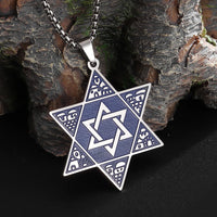 Official Authentic Stainless Steel Star of David Six-Pointed Star Pendant Necklace for Men Fashion Jewelry Party Jewelry
