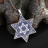 Official Authentic Stainless Steel Star of David Six-Pointed Star Pendant Necklace for Men Fashion Jewelry Party Jewelry