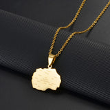 Anniyo North Macedonia Map With Cities Name Pendant Necklaces Stainless Steel Macedonians Jewelry #504362