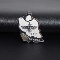 Fashion electroplating corrosion Iran map Ahura Mazda Pendant Stainless steel pendant necklace Keychain Pendant Pendant Pendant