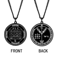 Lucky Gain Money Pantacle of Jupiter Have Great Wealth PARASIEL TZEDEKIAH DEVECHIAH Amulet Magic Stainless Steel Charm Necklace