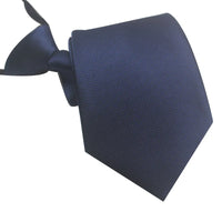 Zipper Ties For Men Women Striped Mens Tie For Business Wedding Skinny Neck Tie Casual Slim Blue deep Light navy blue Necktie