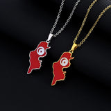 Stainless steel Tunisian map necklace couple style famous style pop personality Dripping titanium steel collarbone chain accesso