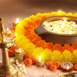 10-100pcs Marigold Flower Garland Decoration Artificial Flowers Indian Decor Diwali Pooja Day of The Dead wedding Mexican Party